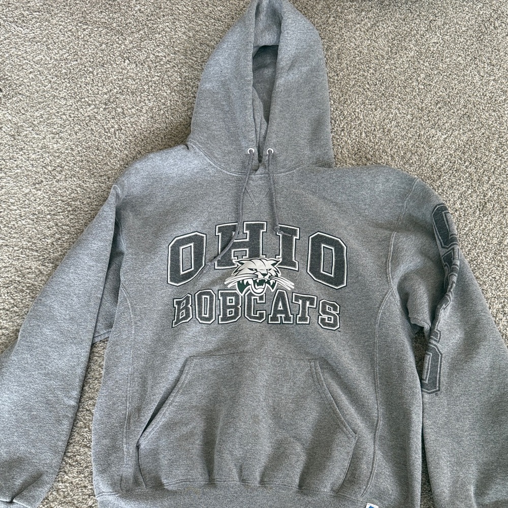 Russell Athletic Gray Ohio Bobcats Hoodie